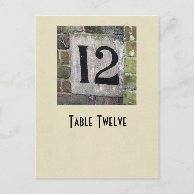 Postale Carte de table du numéro 12 de photo (Devant)