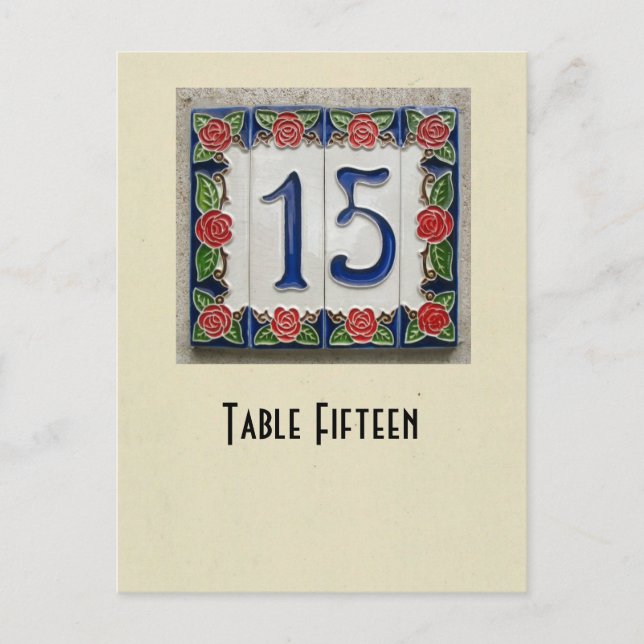 Postale Carte de table du numéro 15 de photo (Devant)