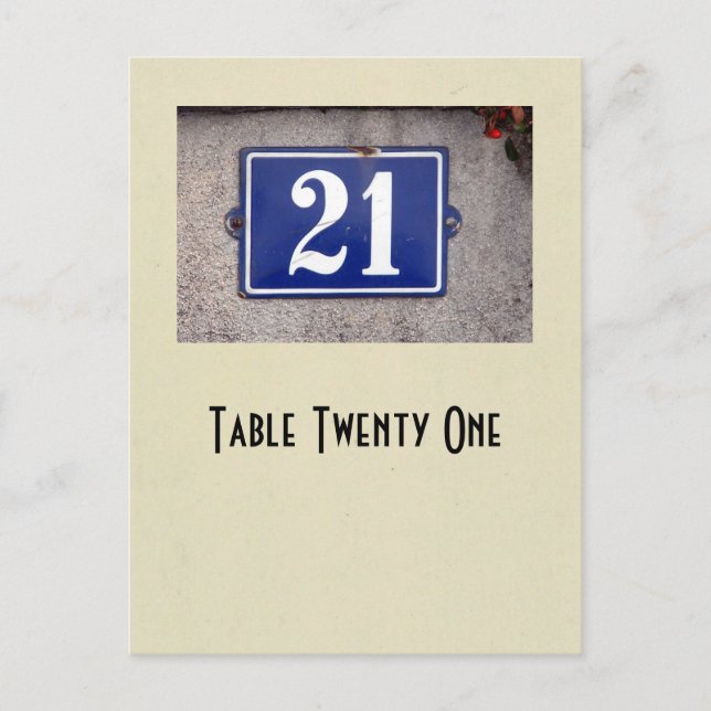 Postale Carte de table du numéro 21 de photo (Devant)