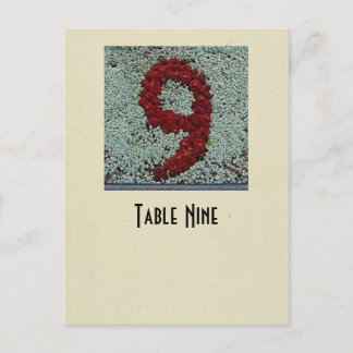 Postale Carte de table du numéro 9 de photo