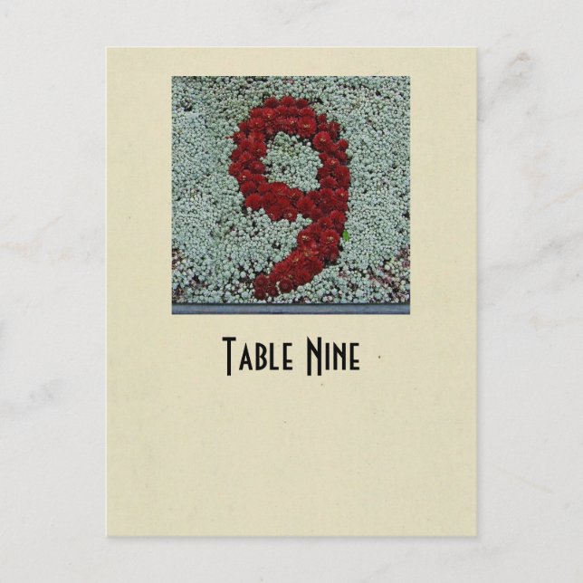 Postale Carte de table du numéro 9 de photo (Devant)