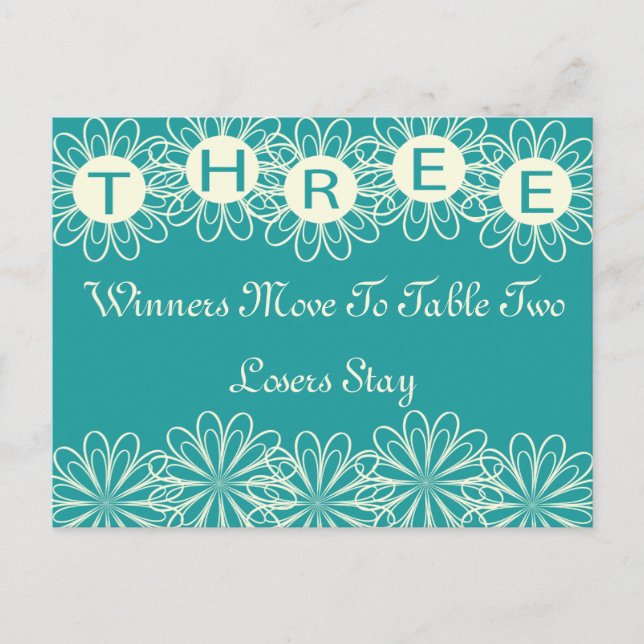 Postale Carte de table Fleurs Bunco #3 (Devant)