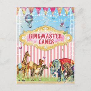 POSTALE CARTE DE TABLE GC VINTAGE CIRCUS CANONS