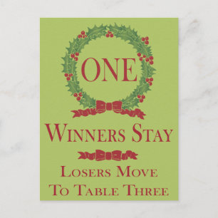 Postale Carte de table Holly Wreath Bunco #1