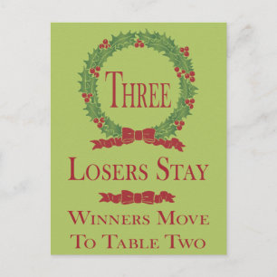 Postale Carte de table Holly Wreath Bunco #3