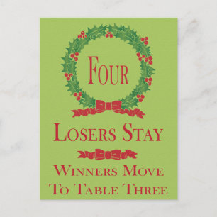 Postale Carte de table Holly Wreath Bunco #4