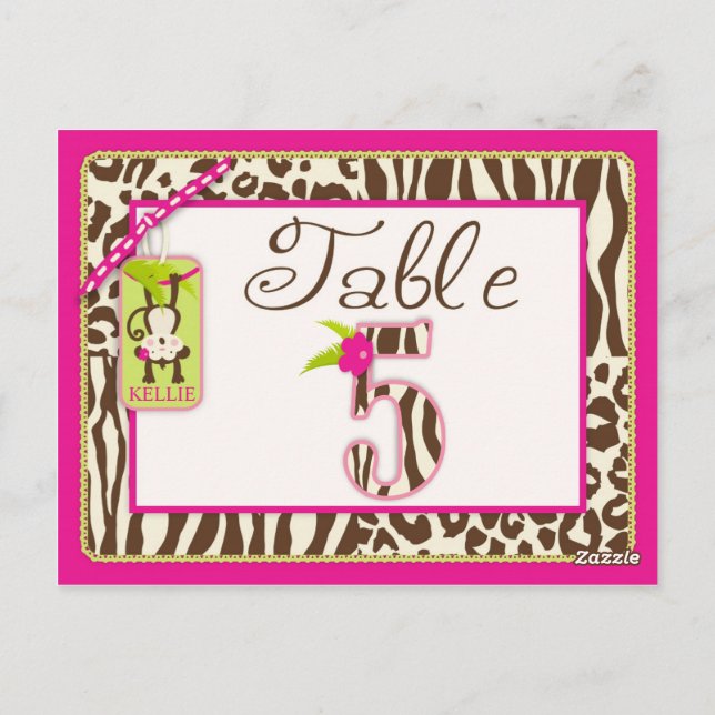 Postale Carte de table Jungle Monkey et Posters de animaux (Dos)