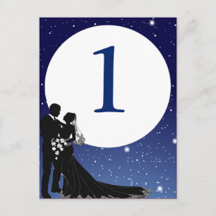 Postale Carte de table Mariage de nuit enchantée