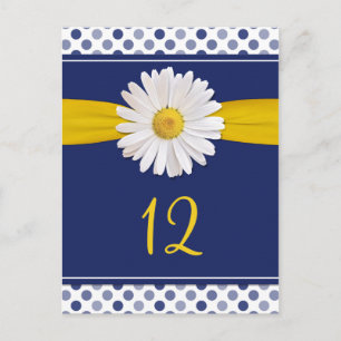 Postale Carte de table marine, jaune, blanc Polka Dot Dais