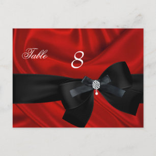Postale Carte de table numéro siège Rouge Noir
