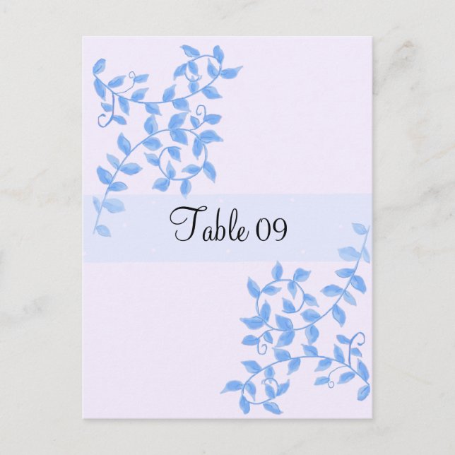 Postale Carte de table pour occasion spéciale Blue Vines (Devant)