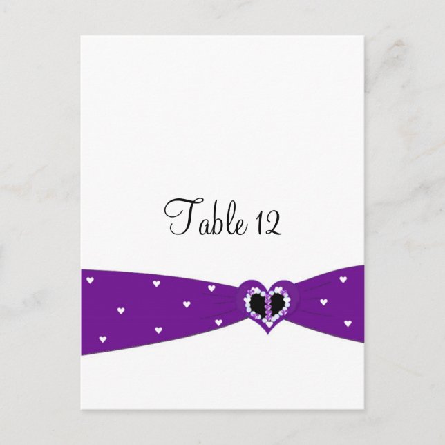 Postale Carte de table ruban violet (Devant)