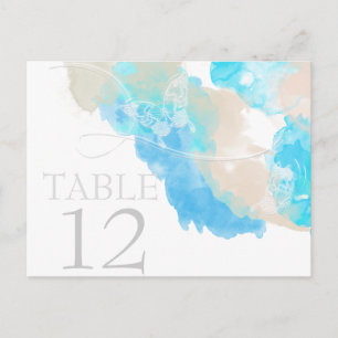 Postale Carte de table Watercolor Butterfly Ocean Shore