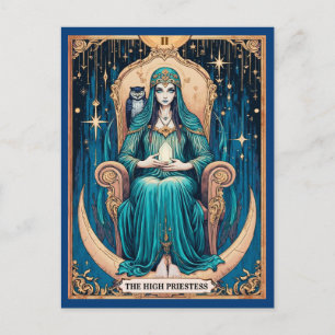 Postale Carte de Tarot, la Grande Prêtresse 2