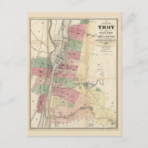 Postale Carte de Troy West Troy Green Island New York (187