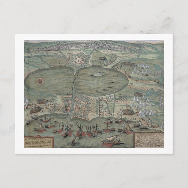 Postale Carte de Tunis, de 'Civitates Orbis Terrarum' par  (Devant)