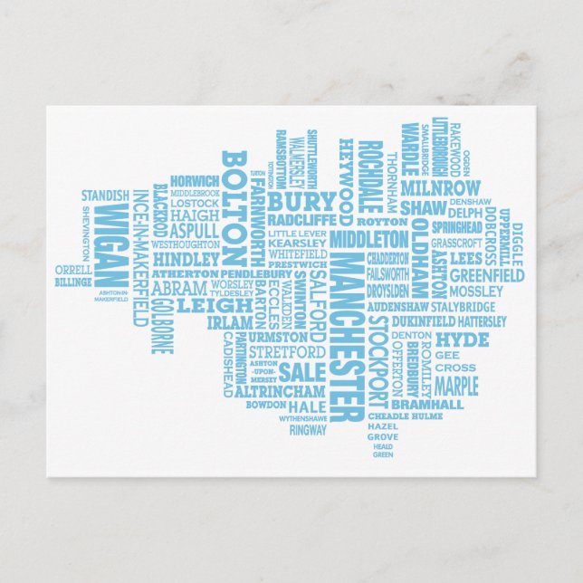 Postale Carte de type bleu du Grand Manchester (Devant)