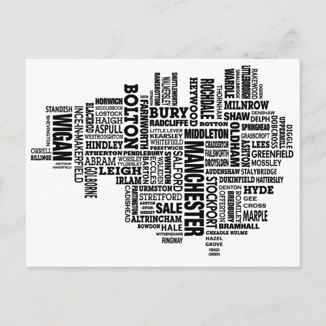 Postale Carte de type noir du Grand Manchester (Devant)