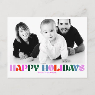 Postale Carte de typographie photo moderne lettres colorée