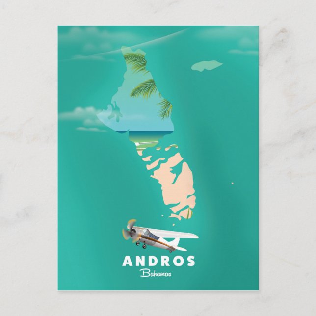 Postale Carte de vacances d'Andros Bahamas. (Devant)