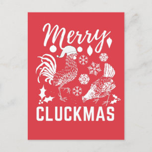 Postale Carte de vacances Joyeux Cluckmas Poulet