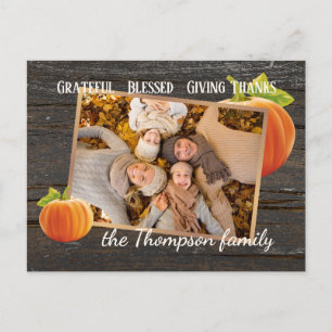 Postale Carte de vacances personnalisée Grateful Blessed G