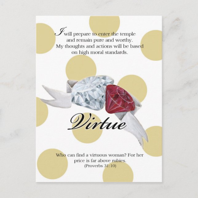 Postale Carte de valeur YW - VIRTUE (Devant)