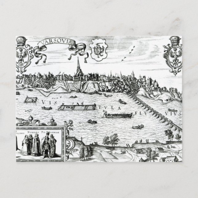 Postale Carte de Varsovie, de Civitates Orbis Terrarum par (Devant)