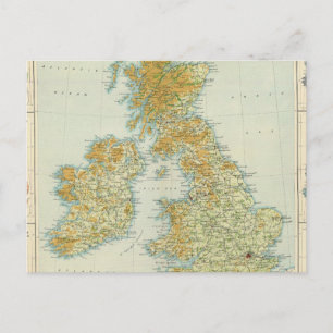 Postale carte de végétation et de climat des îles britanni