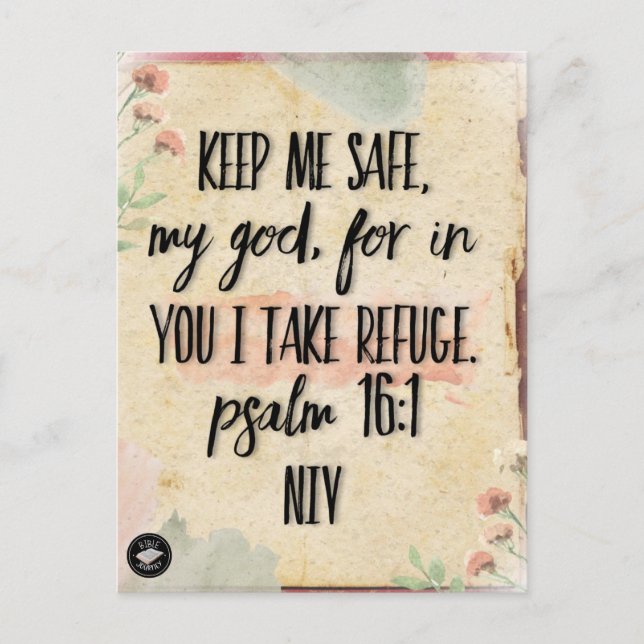 Postale Carte de verset biblique - Inspiration de Psaume 1 (Devant)