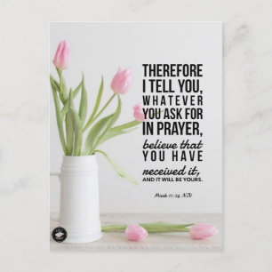 Postale Carte de verset biblique Marc 11:24 - Carte postal