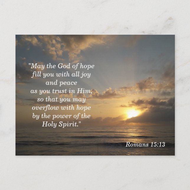 Postale Carte de verset biblique Romains 15:13 (Devant)