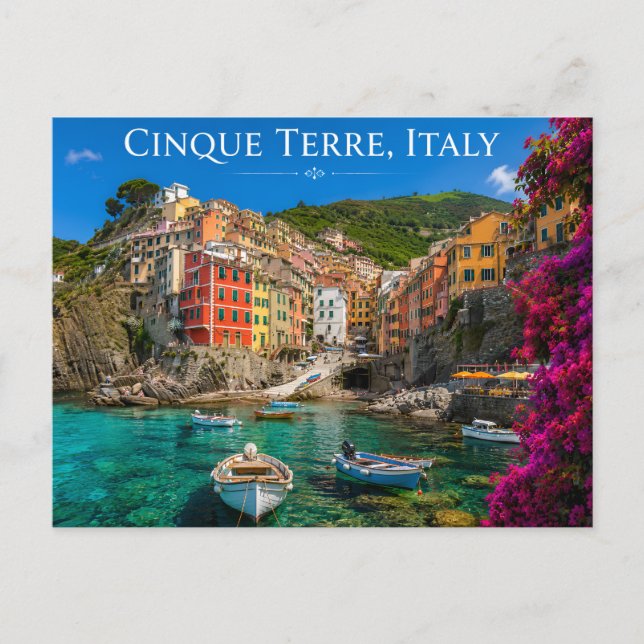 Postale Carte de village côtier coloré (Devant)