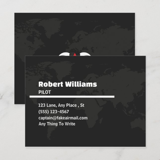 Postale Carte de visite professionnelle pour pilote modern (Devant / Derrière)