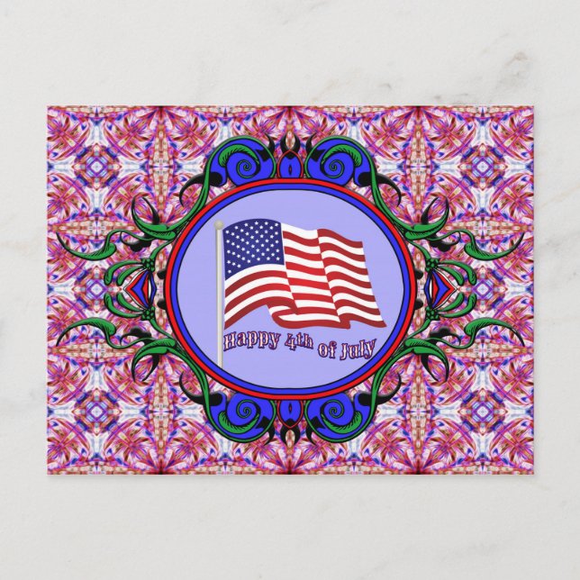 Postale Carte de voeux 4 juillet (Devant)