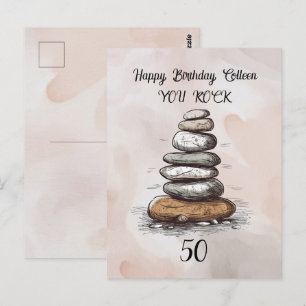 Postale Carte de voeux 50e anniversaire You Rock