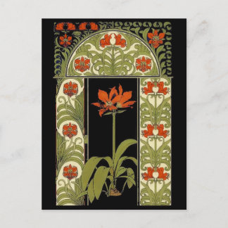 Postale Carte de voeux Art Déco Floral