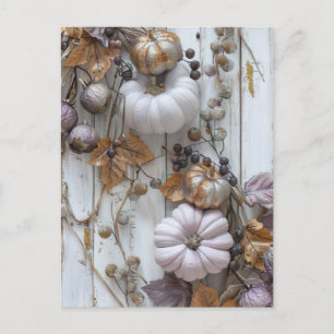 Postale carte de voeux automne citrouille élégant