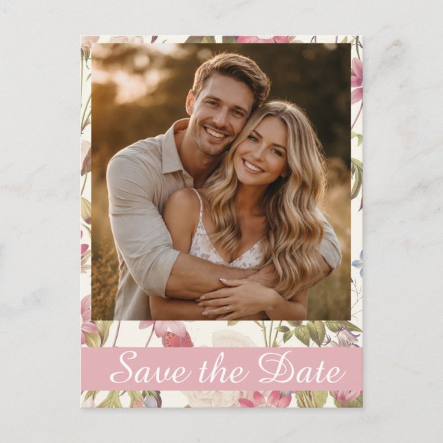 Postale Carte de vœux Belle Jardin Save the Date (Devant)