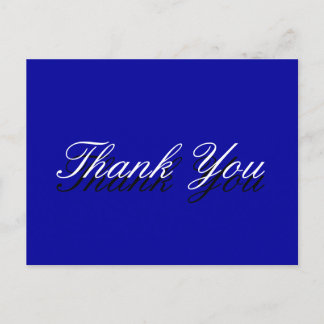 Postale Carte de voeux bleu Merci blanc