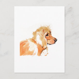 Postale Carte de vœux Cocker Spaniel, Aquarelle