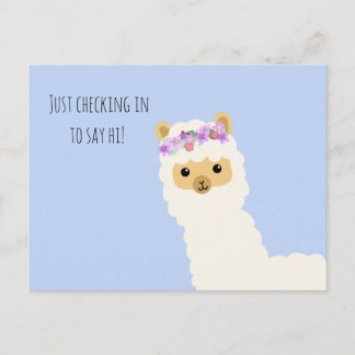 Postale Carte de voeux Cute Llama