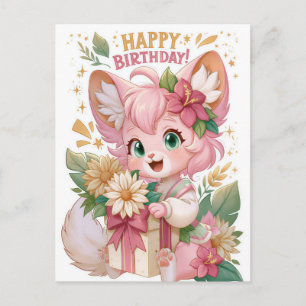 Postale Carte de vœux d'anniversaire Animee Mignonne