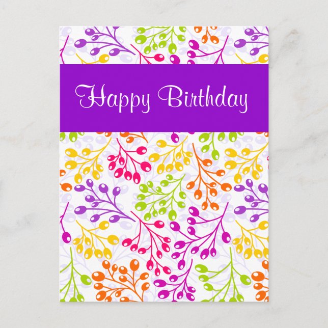 Postale Carte de voeux d'anniversaire avec des fruits d'au (Devant)