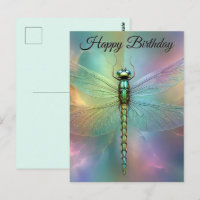 Carte de vœux d'anniversaire avec une libellule pa