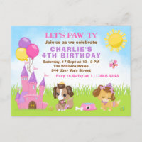 Carte de vœux d'anniversaire Château Rose pour chi