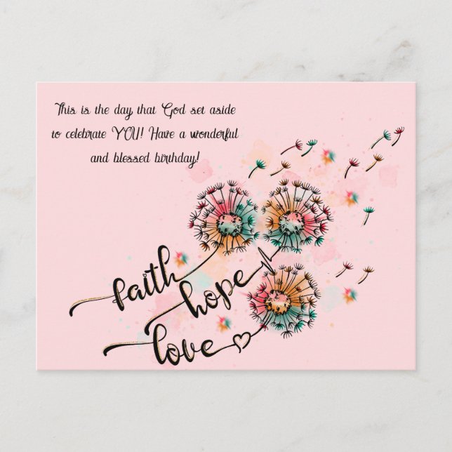 Postale Carte de vœux d'anniversaire chrétien (Devant)