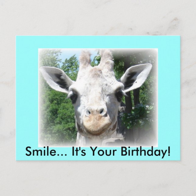 Postale Carte de vœux d'anniversaire de girafe (Devant)