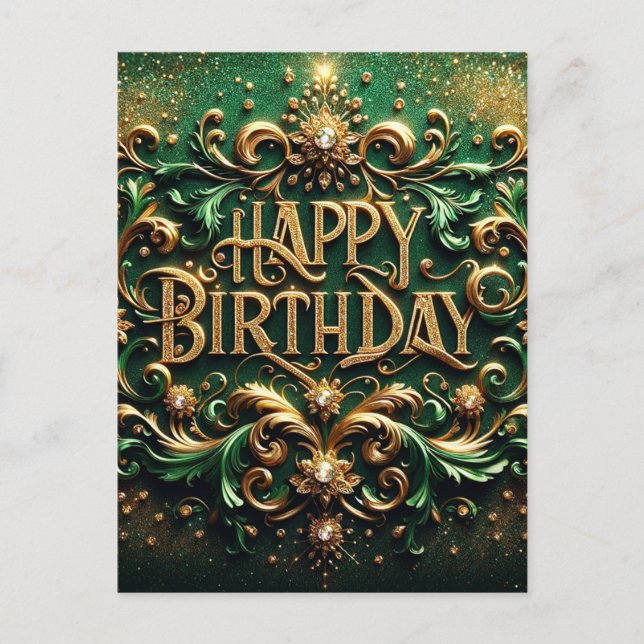 Postale Carte de vœux d'anniversaire de luxe (Devant)