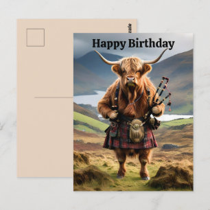 Postale Carte de vœux d'anniversaire de vache des Highland